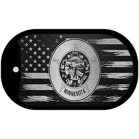 Minnesota Carbon Fiber Brushed Aluminum Novelty Metal Dog Tag Necklace DTC-1115