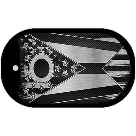 Ohio Carbon Fiber Brushed Aluminum Novelty Metal Dog Tag Necklace DTC-1127