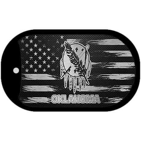 Oklahoma Carbon Fiber Brushed Aluminum Novelty Metal Dog Tag Necklace DTC-1128