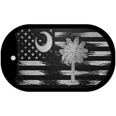 South Carolina Carbon Fiber Brushed Aluminum Novelty Metal Dog Tag Necklace DTC-1132