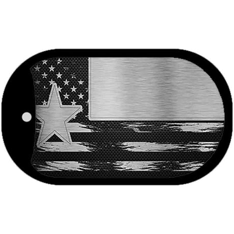 Texas Carbon Fiber Brushed Aluminum Novelty Metal Dog Tag Necklace DTC-1135