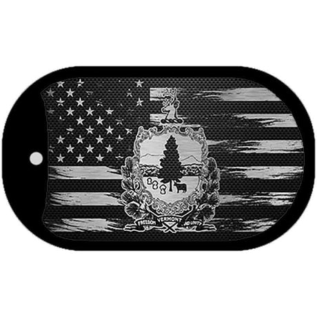 Vermont Carbon Fiber Brushed Aluminum Novelty Metal Dog Tag Necklace DTC-1137