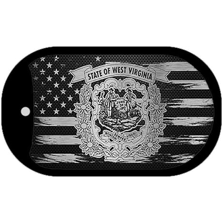 West Virginia Carbon Fiber Brushed Aluminum Novelty Metal Dog Tag Necklace DTC-1140