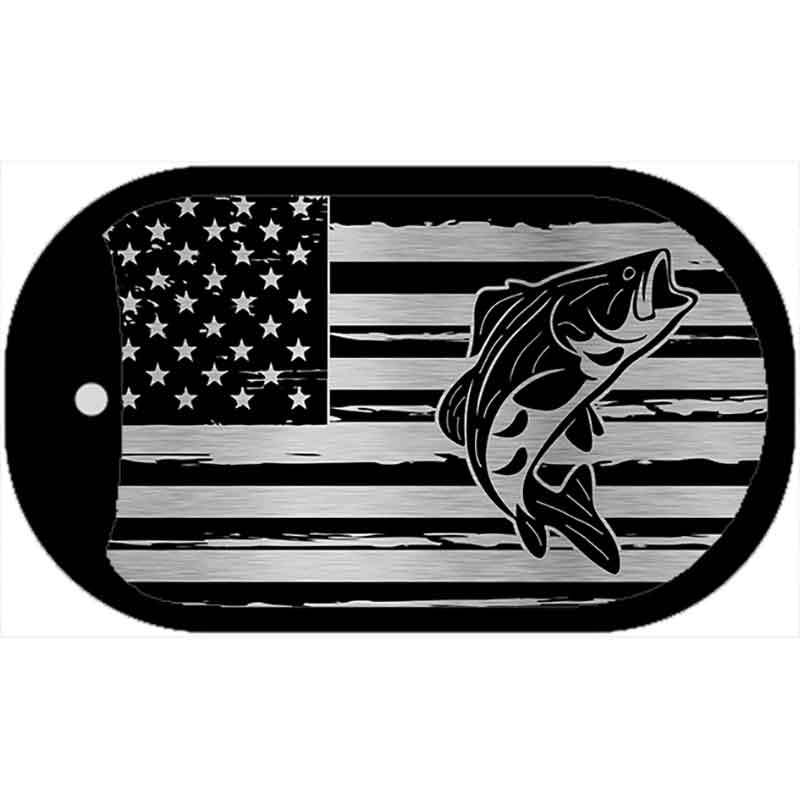 Patriotic Bass Metal Novelty Dog Tag Necklace DTC-1146