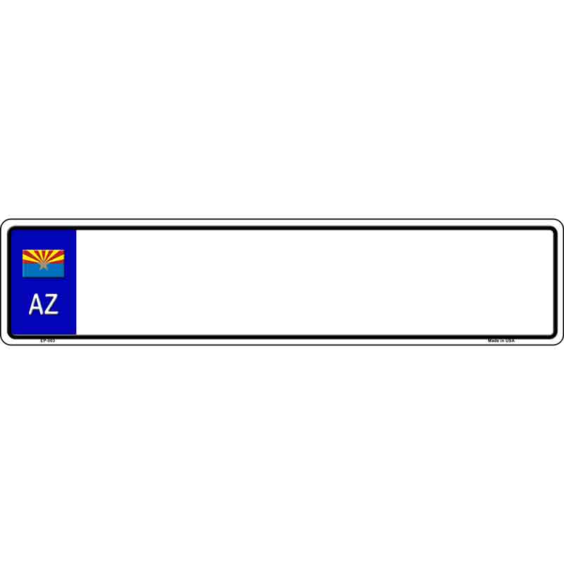 Arizona Blank Novelty Metal European License Plate Tag EP-003