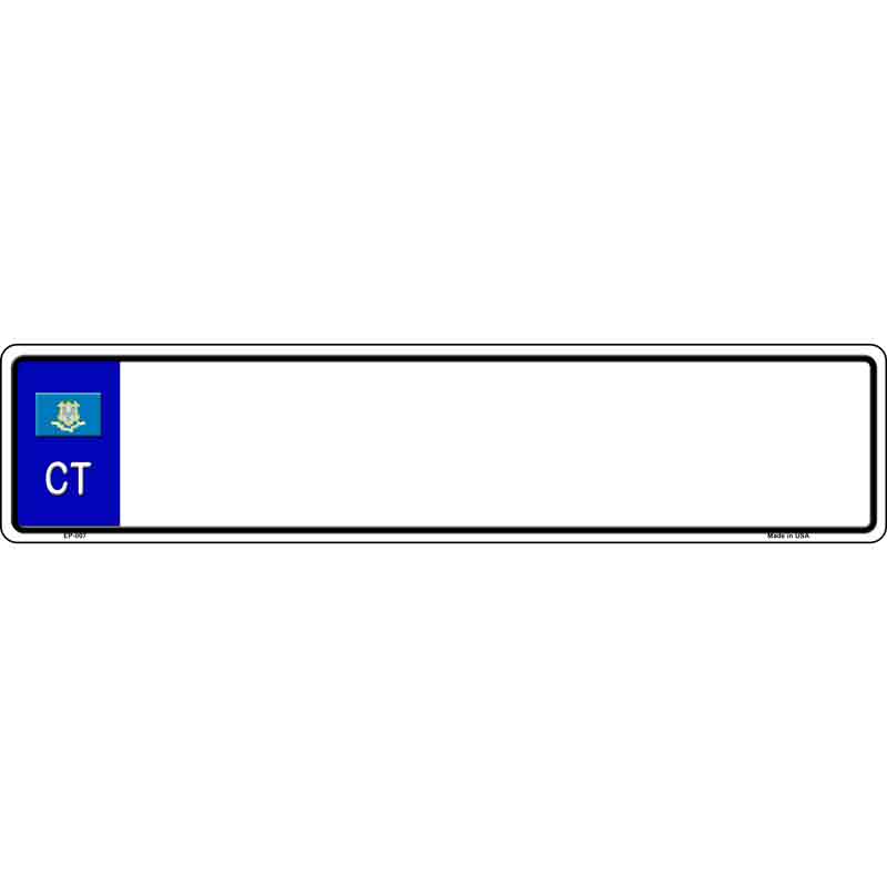 Connecticut Blank Novelty Metal European License Plate Tag EP-007