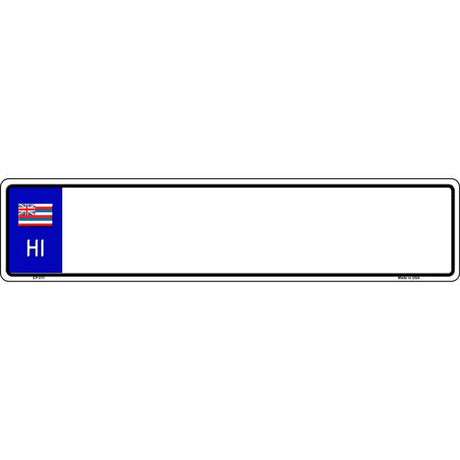 Hawaii Blank Novelty Metal European License Plate Tag EP-011