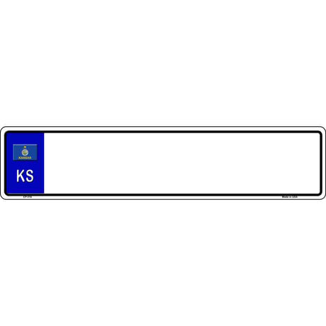 Kansas Blank Novelty Metal European License Plate Tag EP-016