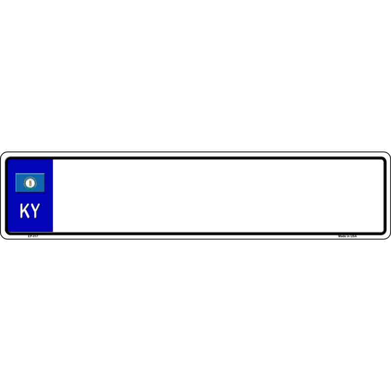 Kentucky Blank Novelty Metal European License Plate Tag EP-017