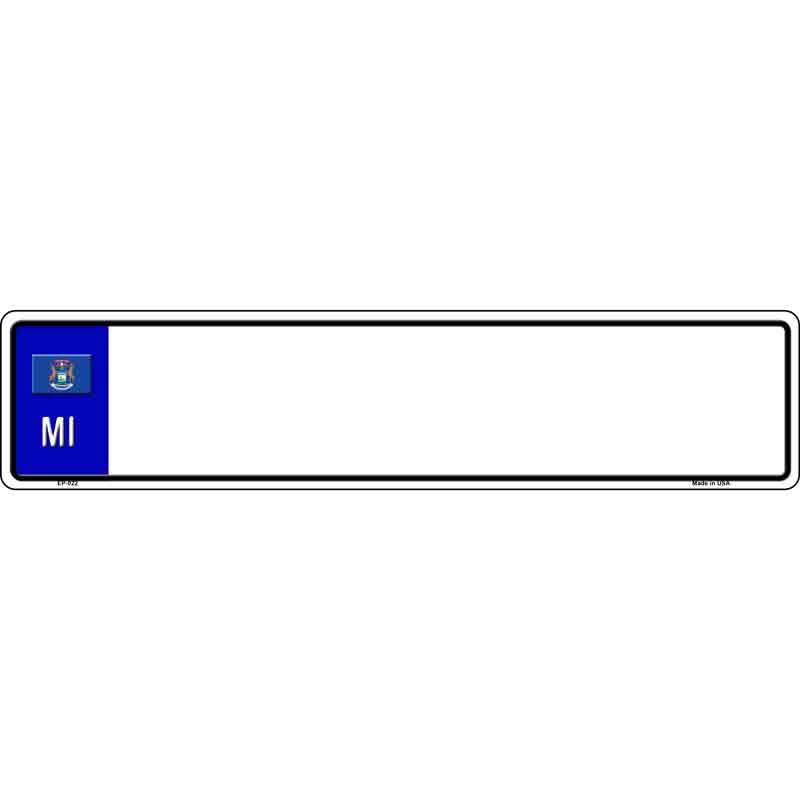 Michigan Blank Novelty Metal European License Plate Tag EP-022