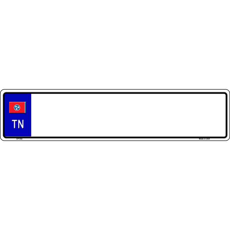 Tennessee Blank Novelty Metal European License Plate Tag EP-042