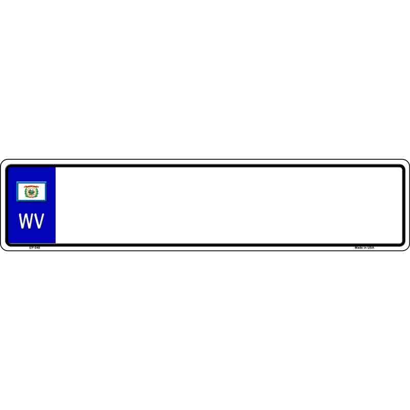 West Virginia Blank Novelty Metal European License Plate Tag EP-048