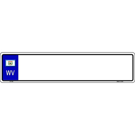 West Virginia Blank Novelty Metal European License Plate Tag EP-048