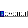 Connecticut Novelty Metal European License Plate Tag EP-075