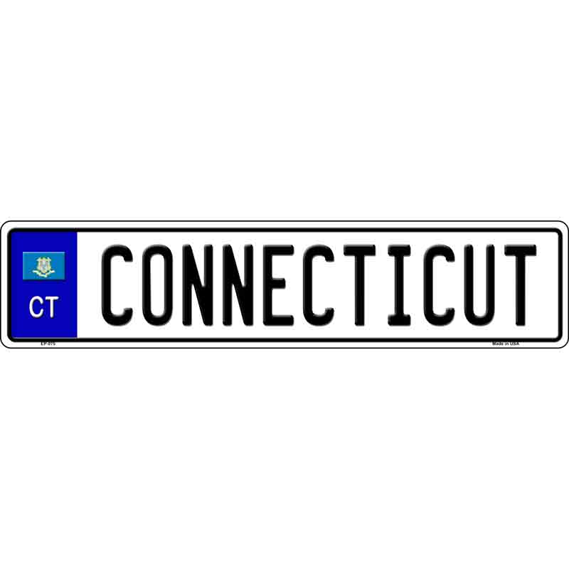 Connecticut Novelty Metal European License Plate Tag EP-075