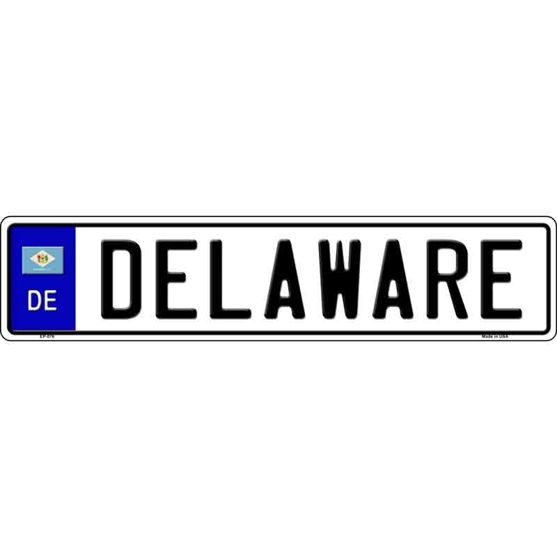 Delaware Novelty Metal European License Plate Tag EP-076