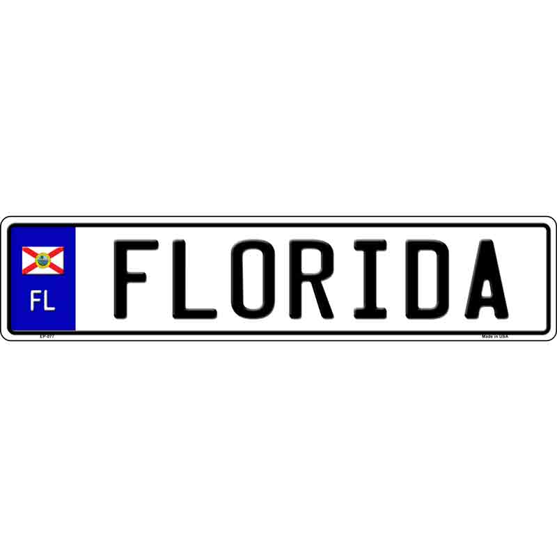 Florida Novelty Metal European License Plate Tag EP-077