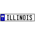 Illinois Novelty Metal European License Plate Tag EP-081