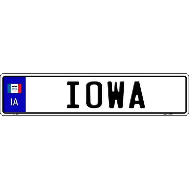 Iowa Novelty Metal European License Plate Tag EP-083