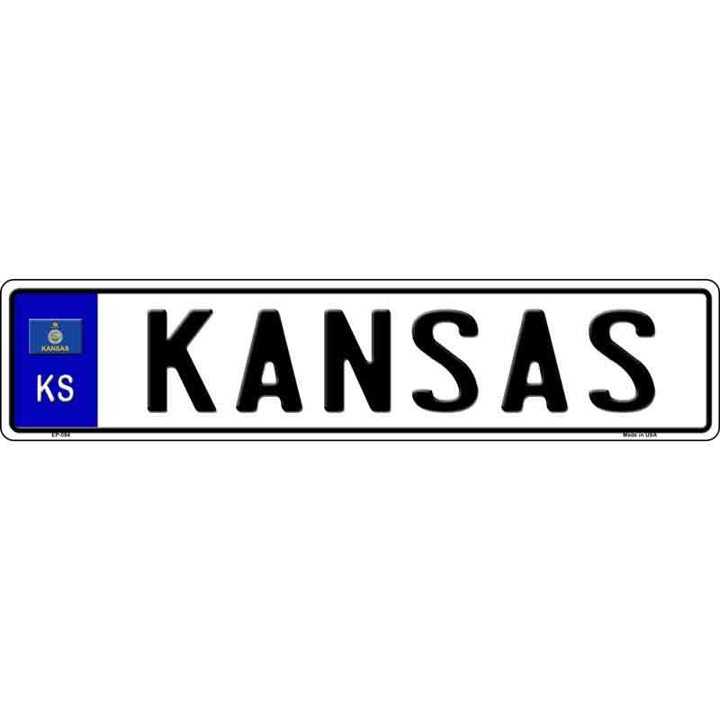Kansas Novelty Metal European License Plate Tag EP-084