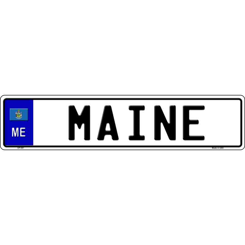 Maine Novelty Metal European License Plate Tag EP-087