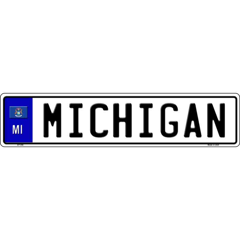 Michigan Novelty Metal European License Plate Tag EP-090