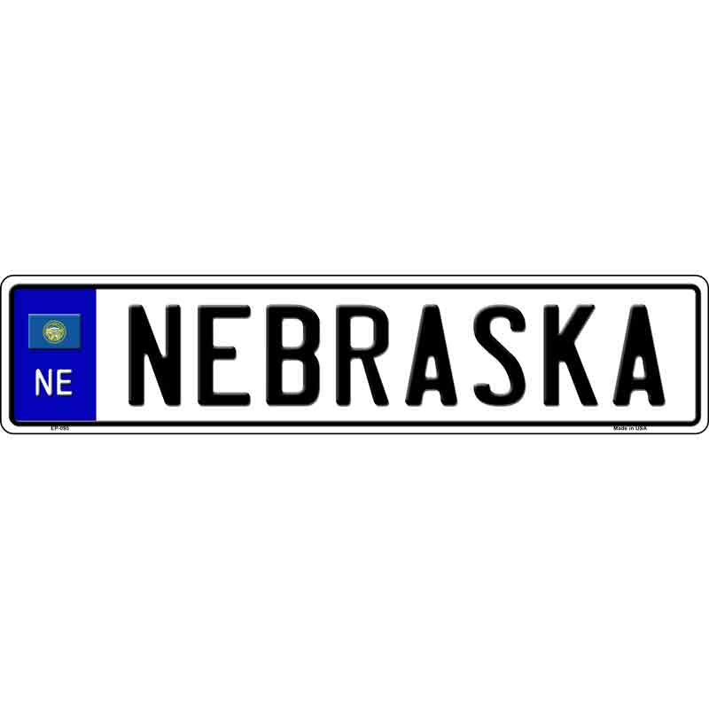 Nebraska Novelty Metal European License Plate Tag EP-095