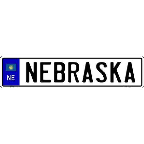 Nebraska Novelty Metal European License Plate Tag EP-095