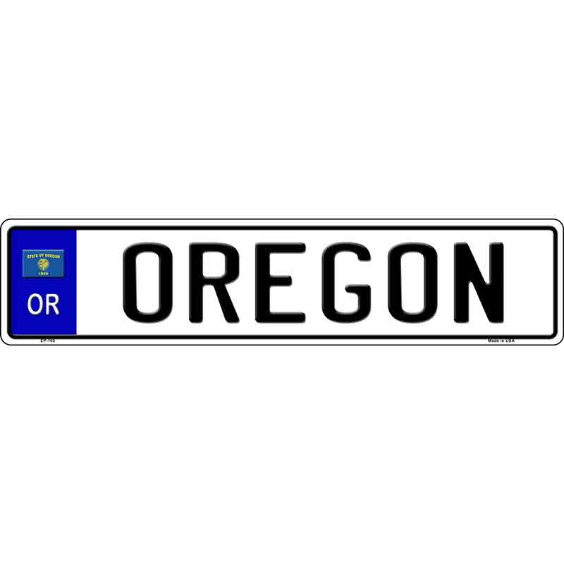 Oregon Novelty Metal European License Plate Tag EP-105