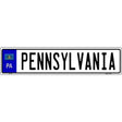 Pennsylvania Novelty Metal European License Plate Tag EP-105