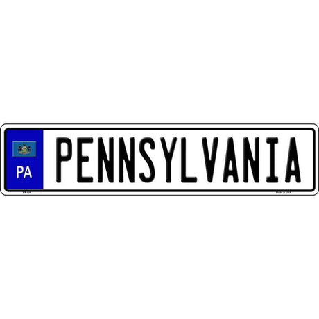 Pennsylvania Novelty Metal European License Plate Tag EP-105