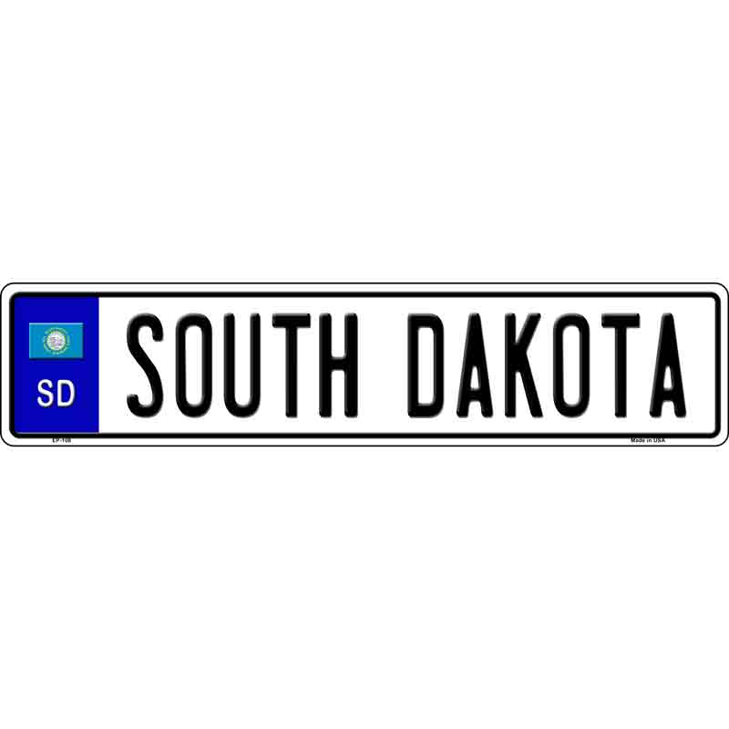 South Dakota Novelty Metal European License Plate Tag EP-109