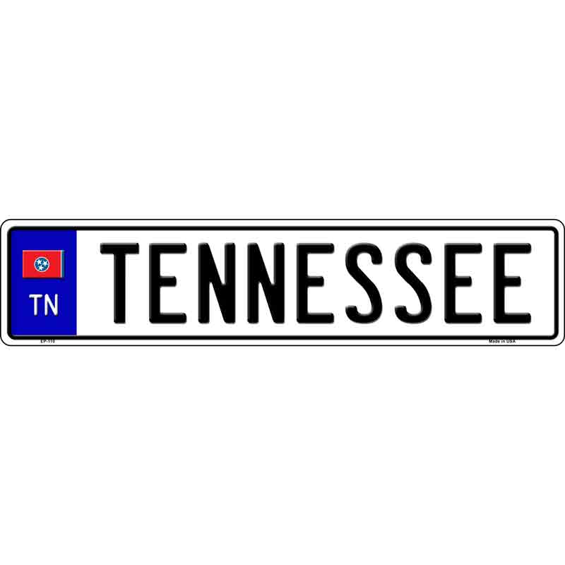 Tennessee Novelty Metal European License Plate Tag EP-110