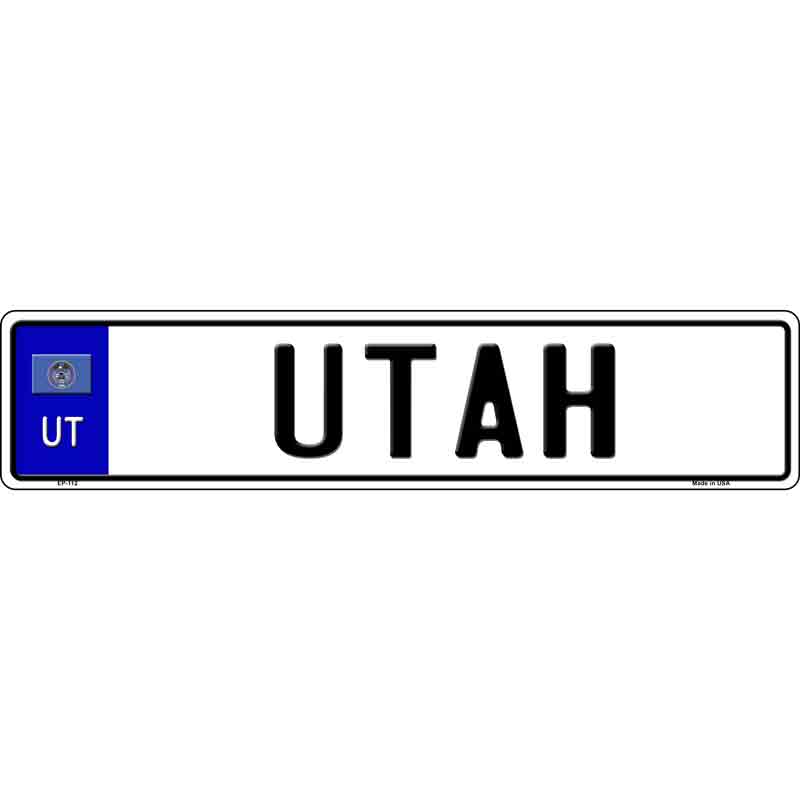 Utah Novelty Metal European License Plate Tag EP-112