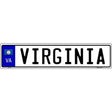 Virginia Novelty Metal European License Plate Tag EP-114