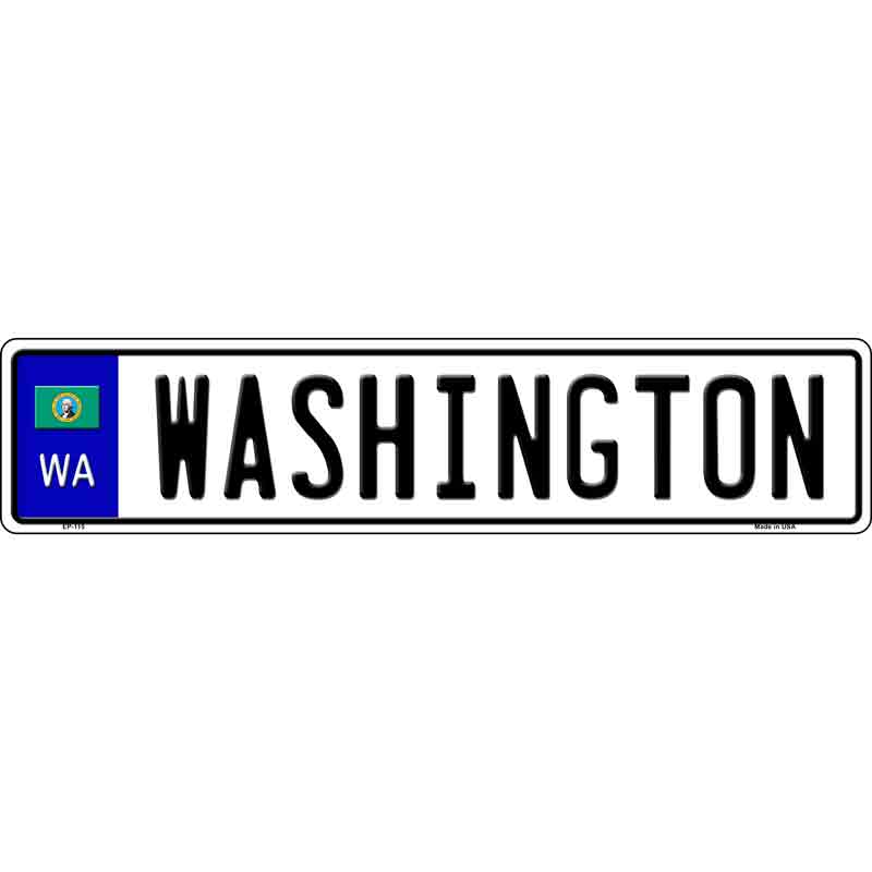 Washington Novelty Metal European License Plate Tag EP-115