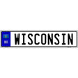 Wisconsin Novelty Metal European License Plate Tag EP-117