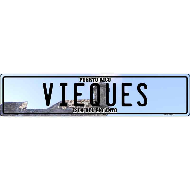 Vieques Puerto Rico Novelty Metal European License Plate