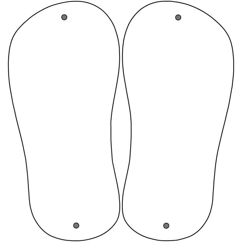 White Dye Sublimation Wholesale Novelty Metal Flip Flops (Set of 2)