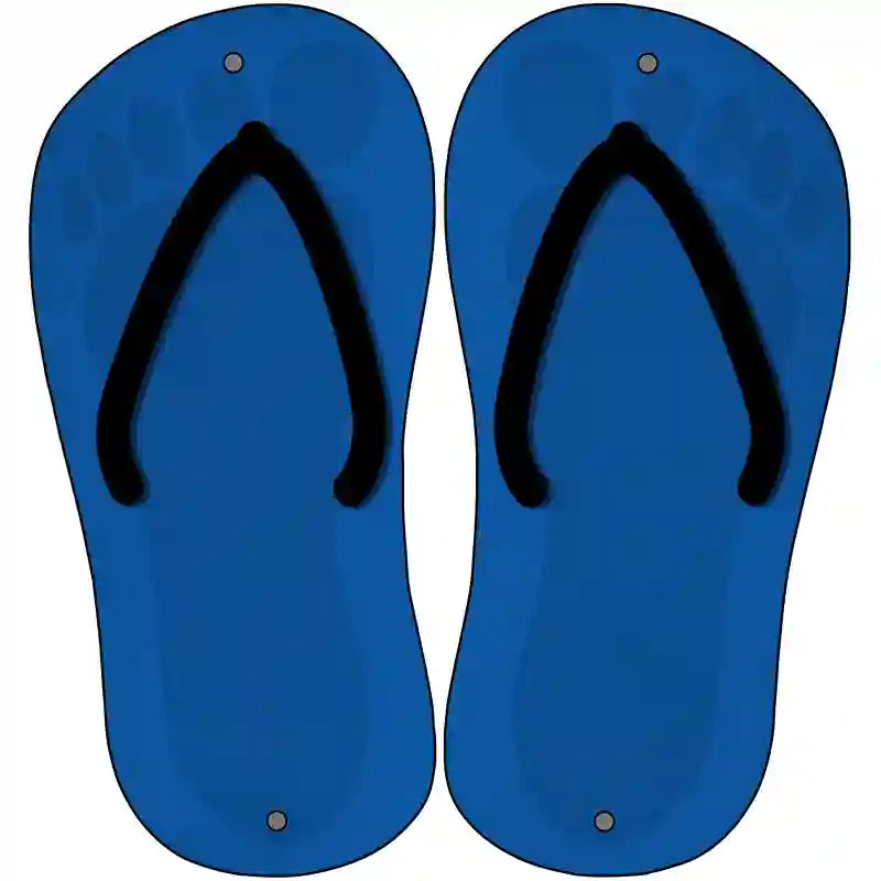 Blue Solid Novelty Metal Flip Flops (Set of 2)