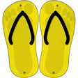 Yellow Solid Novelty Metal Flip Flops (Set of 2)