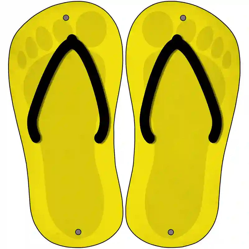 Yellow Solid Novelty Metal Flip Flops (Set of 2)