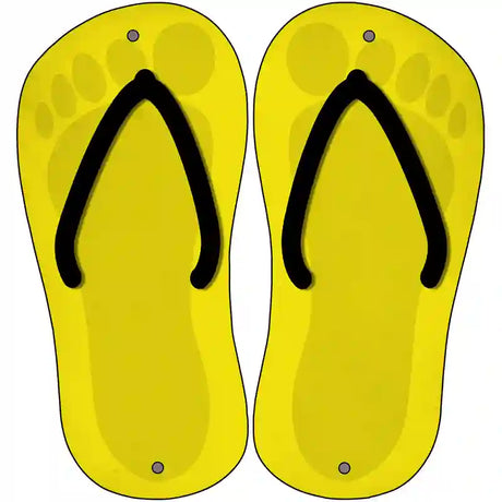 Yellow Solid Novelty Metal Flip Flops (Set of 2)