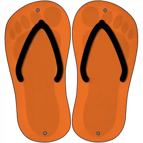 Orange Solid Novelty Metal Flip Flops (Set of 2)