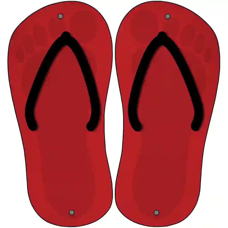 Red Solid Novelty Metal Flip Flops (Set of 2)