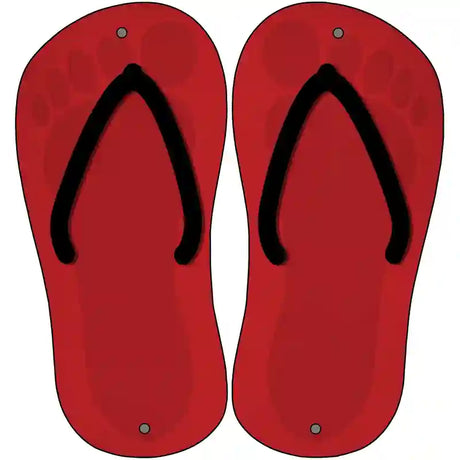 Red Solid Novelty Metal Flip Flops (Set of 2)