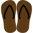 Brown Solid Novelty Metal Flip Flops (Set of 2)