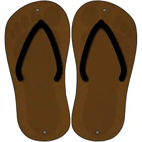 Brown Solid Novelty Metal Flip Flops (Set of 2)