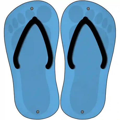 Light Blue Solid Novelty Metal Flip Flops (Set of 2)