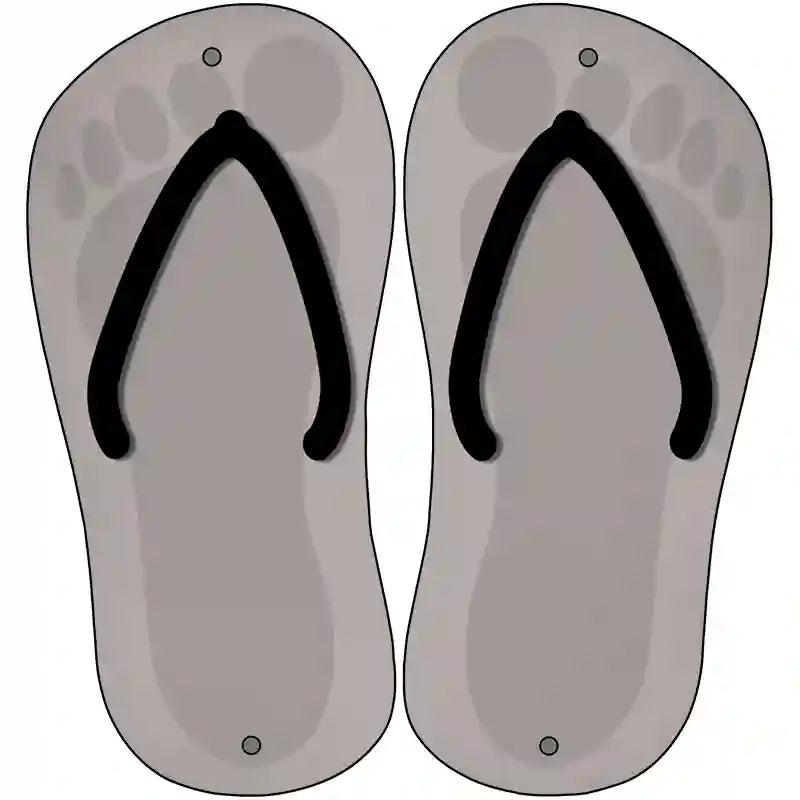 Tan Solid Novelty Metal Flip Flops (Set of 2)